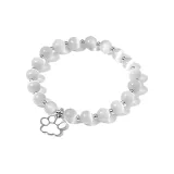 Белый, сердцебиение, кошачья лапа, браслет с бусинами