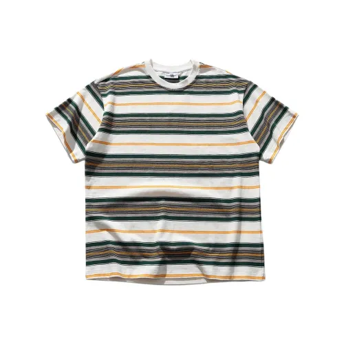 UNDOMAZE Зеленый Белый Полосы Унисекс Футболка