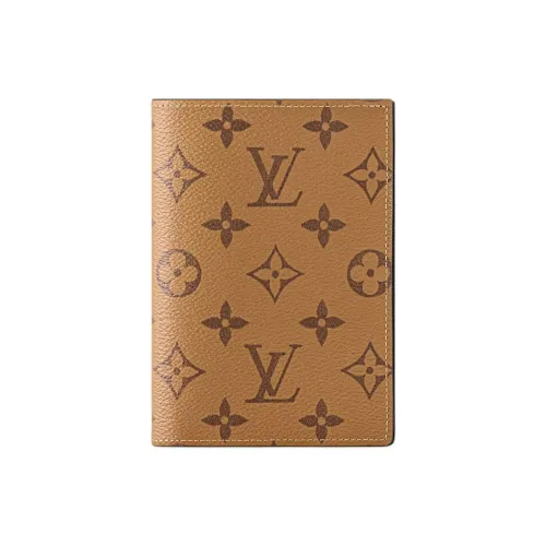 LOUIS VUITTON MONOGRAM REVERSE Покрытый холст Держатель для паспорта Унисекс Хаки