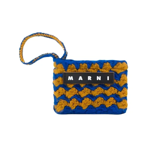 MARNI Акриловая вязаная ткань клатч мини женский коричневый