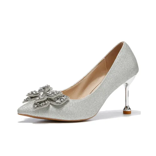 Little Red Man Высокие каблуки Женские Серебряные