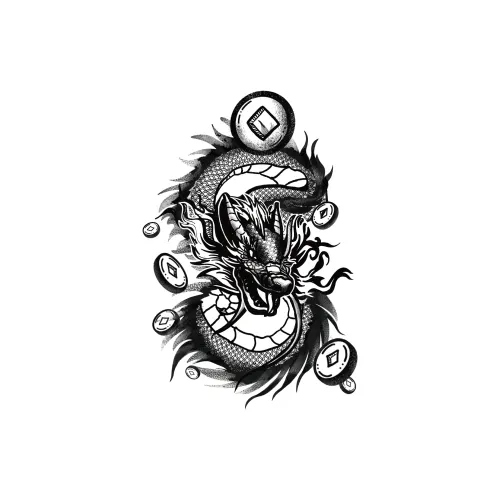 LIEJI Богатство Дракон Spirit Травяной Tattoo Наклейка