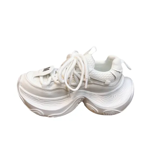 DINGGU Покрытие Легкий Увеличение Высоты Низкий Топ Толстая Подошва Женские Белые