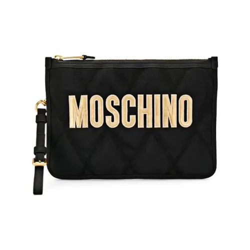 MOSCHINO Декоративный стикер и метки клатч сумка на запястье женский черный и золотой