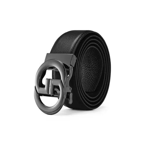 PIERRE CARDIN Ткань из коровьей кожи Премиум Genuine Leather Belt Мужской Черный 3,6 см