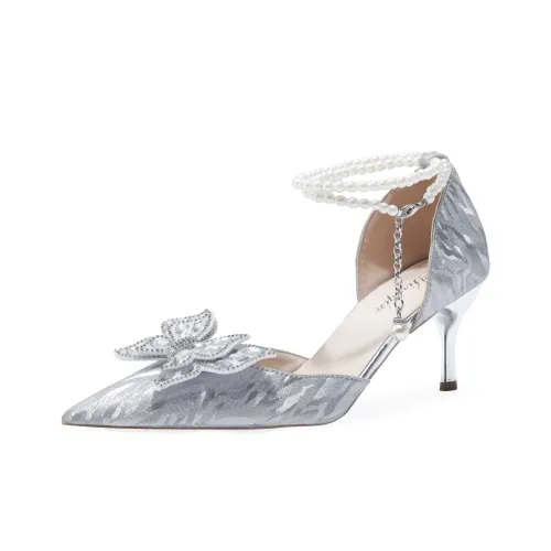 Take The Qin Высокие каблуки Женские Серебряные Подарочный набор в коробке