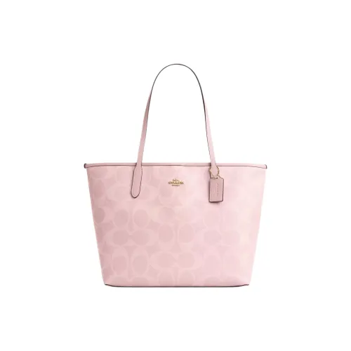 COACH Городская Сумка из искусственной кожи Сумка для покупок Сумка через плечо Большая женская Румяный розовый