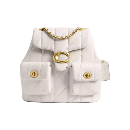 COACH Tabby Лоскутное шитье Овчина Рюкзак Маленький Женский Мел Белый