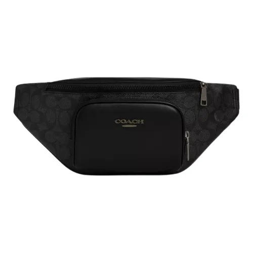 COACH Racer Телячья кожа Бананка Большой Мужской Черный