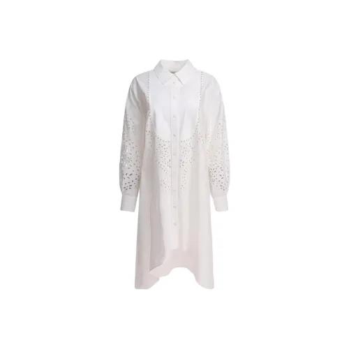 Self Портрет Длинный С рукавами Платье Женское Белое