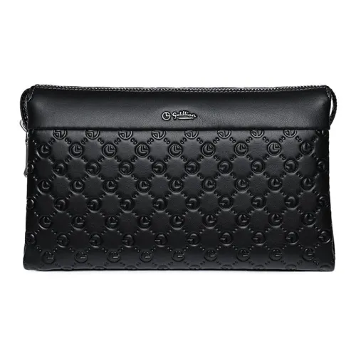 GOLDLION Клатч из натуральной коровьей кожи стандартный мужской черный