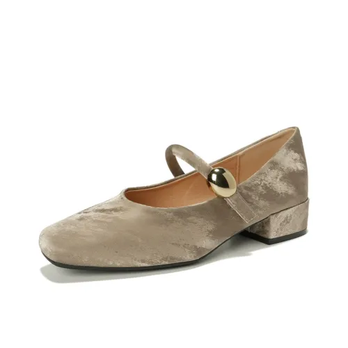 GOSO Грубый каблук Туфли Мэри Джейн Низкий каблук Женские Шампанское