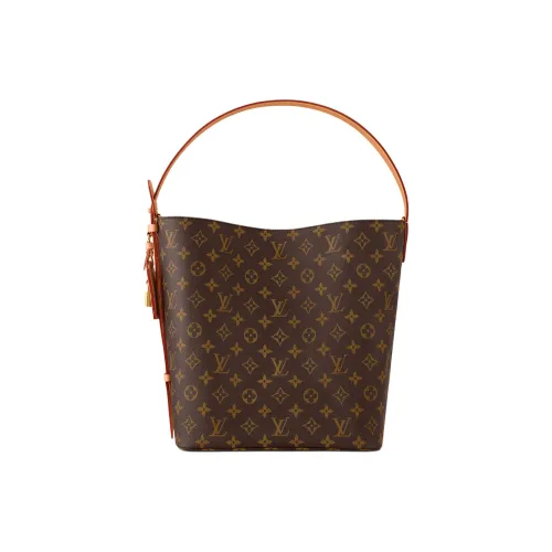 LOUIS VUITTON ALL IN Покрытый холст Сумка через плечо Большая Женская Коричневая