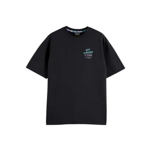 Scotch&Soda Выстиранный Черный Мужская T-Рубашка