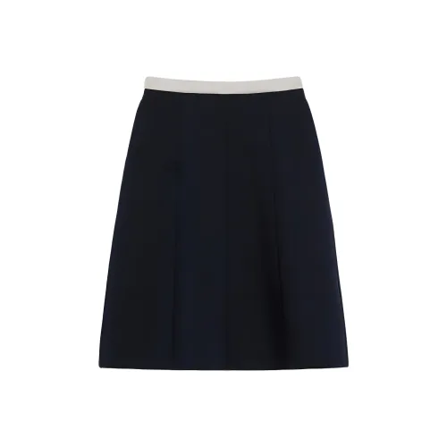 'S MAX MARA Повседневная длинная юбка женская морского синего цвета