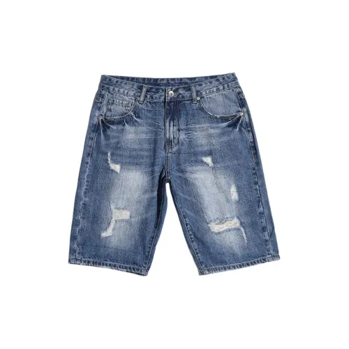FRALAARRI Blue Men's Denim Shorts FRALAARRI Синий Мужские Джинсовые Шорты