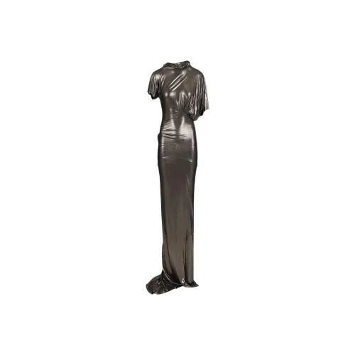 RICK OWENS Silver Женские Короткие Платья с Рукавами