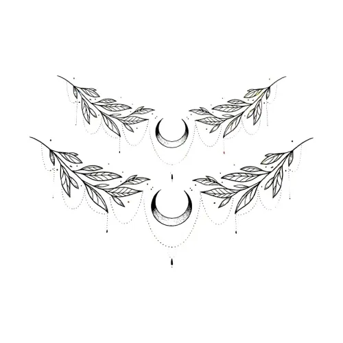 XNTX Tattoo Стикер Травяной Водонепроницаемый Длинный Долговечный Женский Полуперманентный Соки Грудь Передняя часть Живот Нишевый Премиум Feel