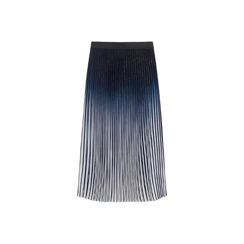 KARL LAGERFELD Повседневный Длинный Юбка Женская Темно-синий
