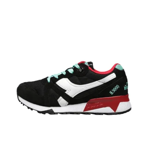 DIADORA N9000 Устойчивые к истиранию низкие беговые кроссовки унисекс черные красные