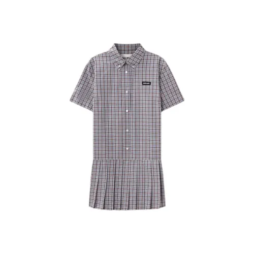 MIU MIU SS25 Короткий рукав Платье Женское Бордовый