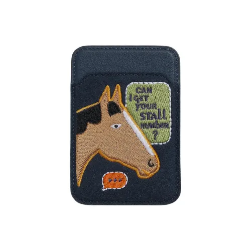 HERMES MagSafe Swift Кожа Войлок Картхолдер Стандартный Женский Темно-синий