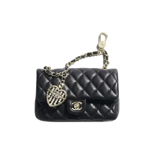 CHANEL Lambskin Coin Purse Mini Women's Black
