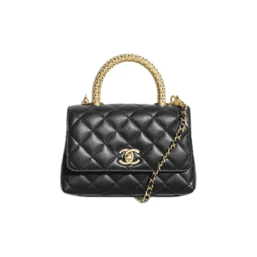 CHANEL Корова Кожа Одно Плечо Сумка Мини Женская Черная