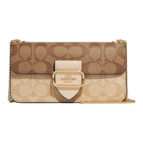 COACH Morgan Холст и Кожа Сумка через плечо Маленькая Женская Коричневая