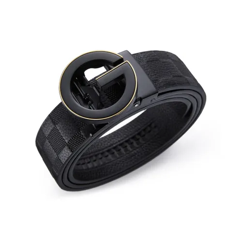 Jeccieziio Ремни из коровьей кожи Мужские Металлические Золото Ширина 3,5 см