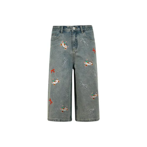 ZHEYUAN Синие Унисекс Джинсовые Шорты