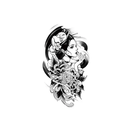 XNTX Geisha Травяной Сок Нескользящий Полуперманентный Искусственный Татуировка Водонепроницаемый Длинный Тривальный Симуляция Татуировки на Ноги и Руки