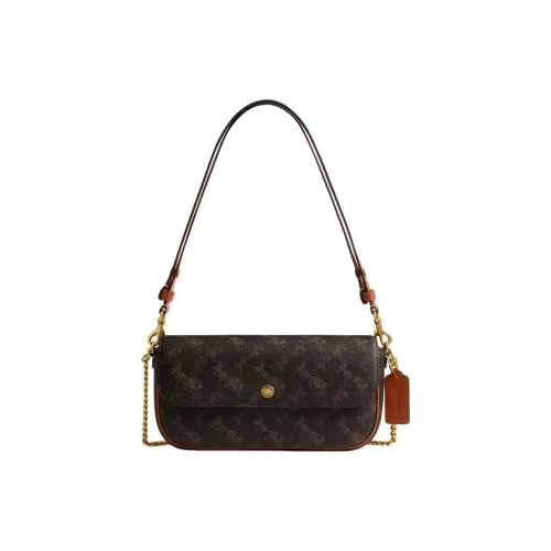 COACH Brook Flap Искусственная кожа Сумка через плечо Женская Коричневая