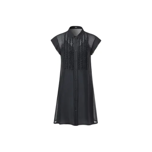 KARL LAGERFELD SS25 Короткий рукав Платье Женское Черное
