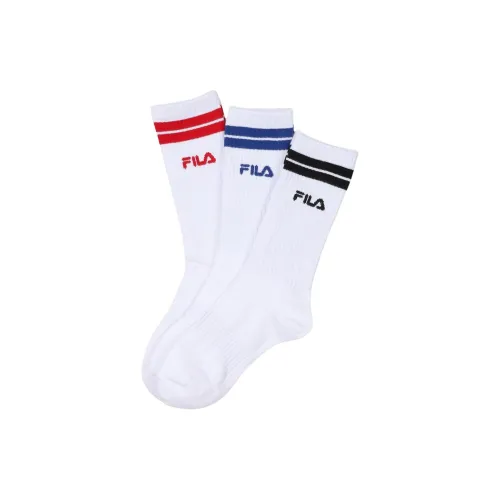 FILA 3 шт Черный+Синий+Красный Женские Колено Высокие Носки