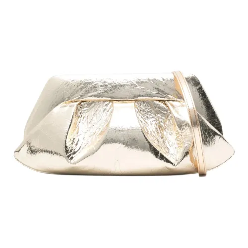 THEMOIRE Pineapple Fiber Clutch Women's Gold