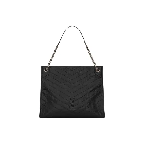 SAINT LAURENT Кожа Тоут Сумка Сумка для покупок Сумка Сумка через плечо Большая Женская Черная