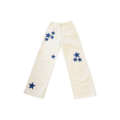 ETSE Белый Звезды Джинсы Женские Джинсы