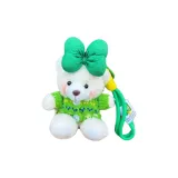 Белый медведь — Зеленое платье, пуговицы, бант