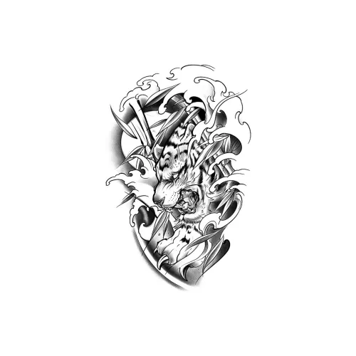 XNTX Тигр Голова Tattoo Наклейка Tattoo Водонепроницаемый Полуперманентный Бумага Рука Грудь Спина Тело Татуировка Реалистичная Татуировка