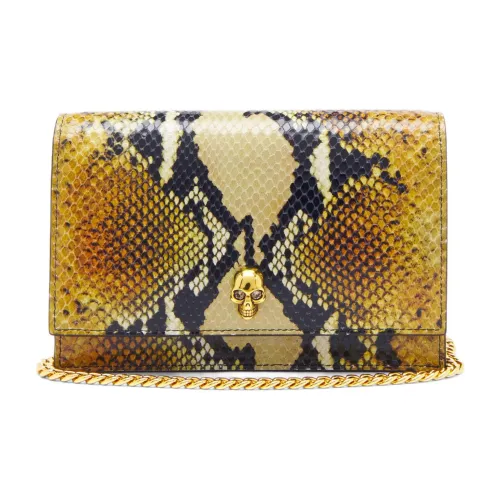 Alexander McQueen Черепа Телячья кожа Сумка через плечо Сумка на плечо Маленькая Женская Коричневая