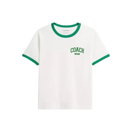 COACH Белый Зеленый Женский T-рубашка