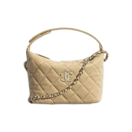 CHANEL С рельефным тиснением Телячья кожа Одно плечо Сумка Женская Темно-бежевый