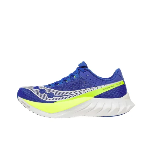 Saucony Endorphin Pro 4 Амортизация Низкий Топ Повседневные Беговые Кроссовки Мужские Синий Желтый