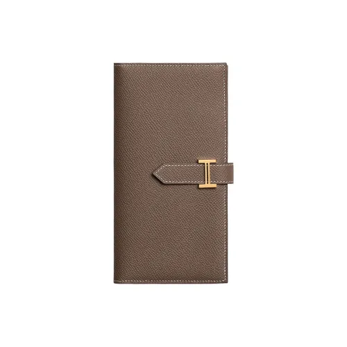 HERMES Bearn Коровья кожа Кошелек Женские Слоновой серый