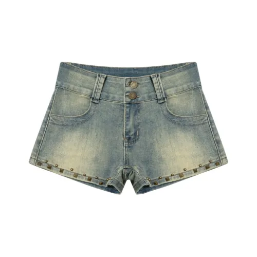 SY Винтажные синие женские джинсовые шорты