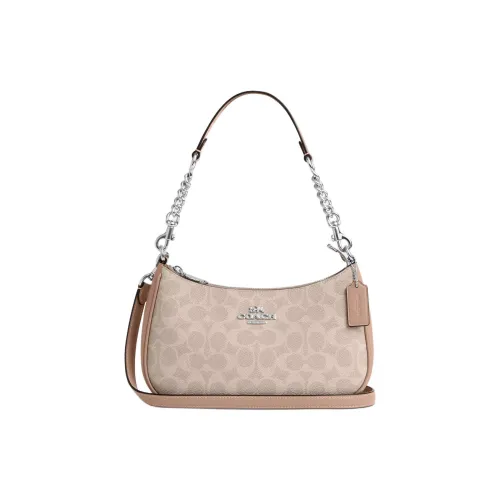 COACH Teri Сумка из искусственной кожи с переработанной кожей сумка через плечо женская песочно-желтая и тауповая