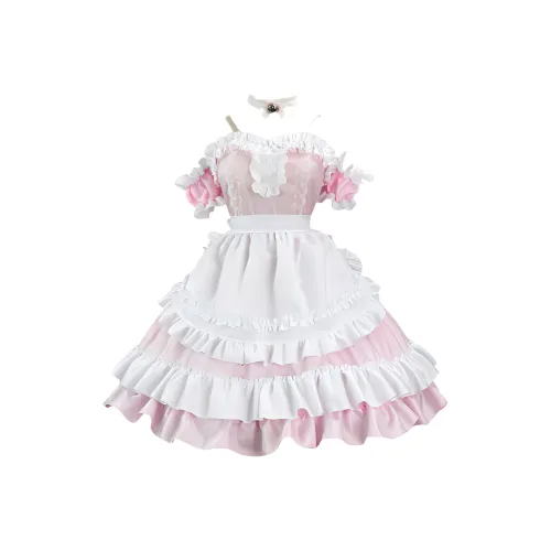 WLEQK Розовое Женское Лолита Платье