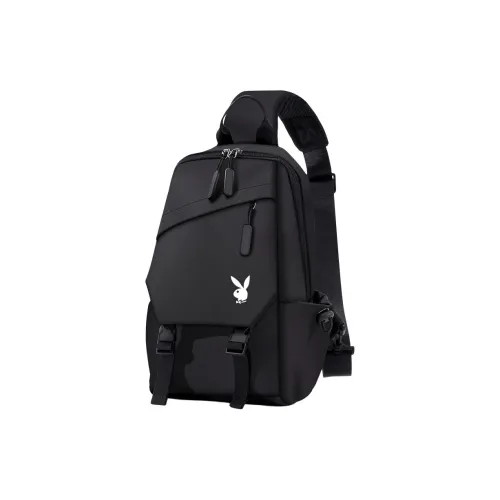 PLAYBOY Collaboration Oxford Sling Bag Unisex Black Print
