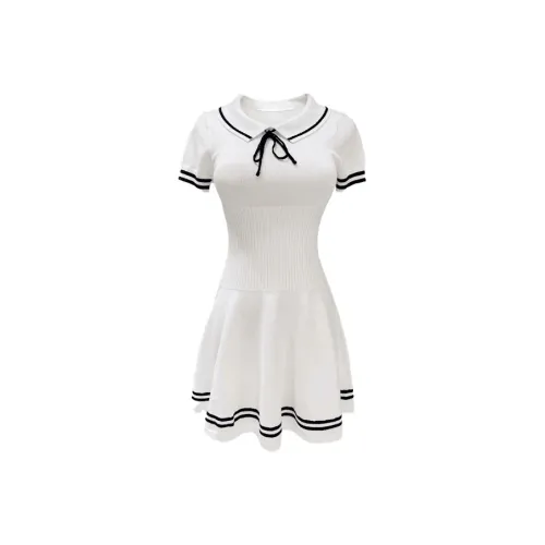 GEZITAI Короткое платье с короткими рукавами женское